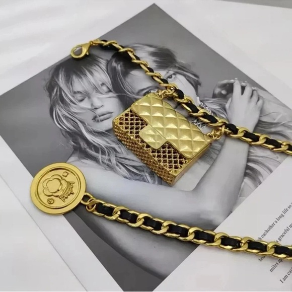 Anthropologie Mini Double Chain Charm Belt/Bag - Picture 5 of 15